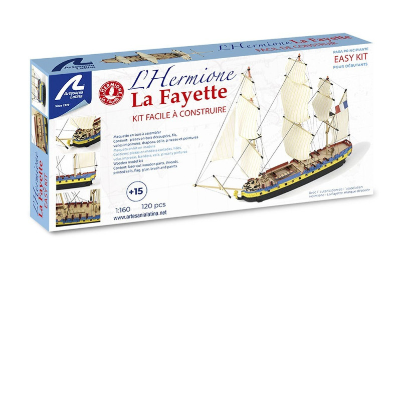 Maquette bateau en bois : L'Hermione La Fayette - Disarmodel - Rue