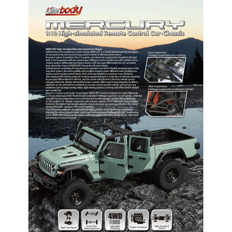 Mercury crawler pour carro. Jeep 48760 Killer Boby