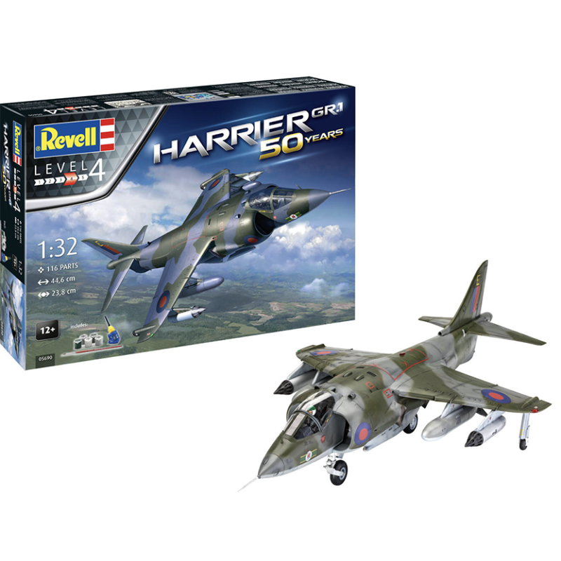 HAWKER HARRIER GR MK.1 50 YEARS Maquette + acc. de base Revell 05690