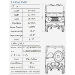 SUZUKI JIMNY 1970 1/6e ARTR 10602 ROC Hobby